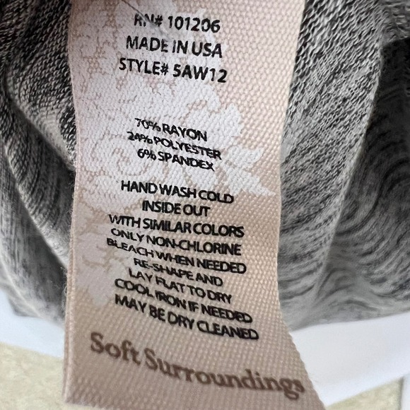 Soft Surroundings 2X Cowl Zip Neck Sweater Dress Plus Marled Gray Made USA Soft - Picture 5 of 11